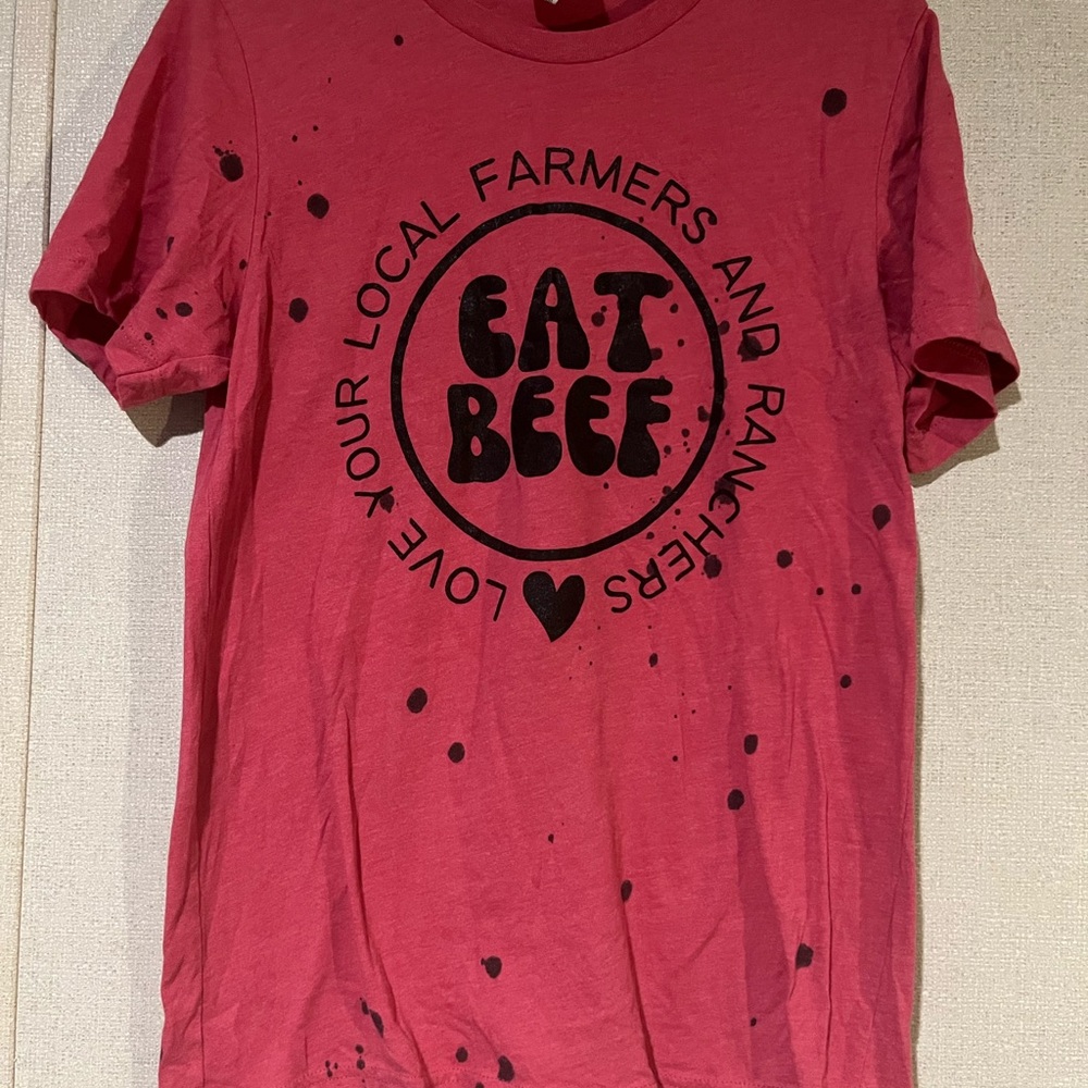 Bella Canvas Eat Beef Graphic Tee - Red